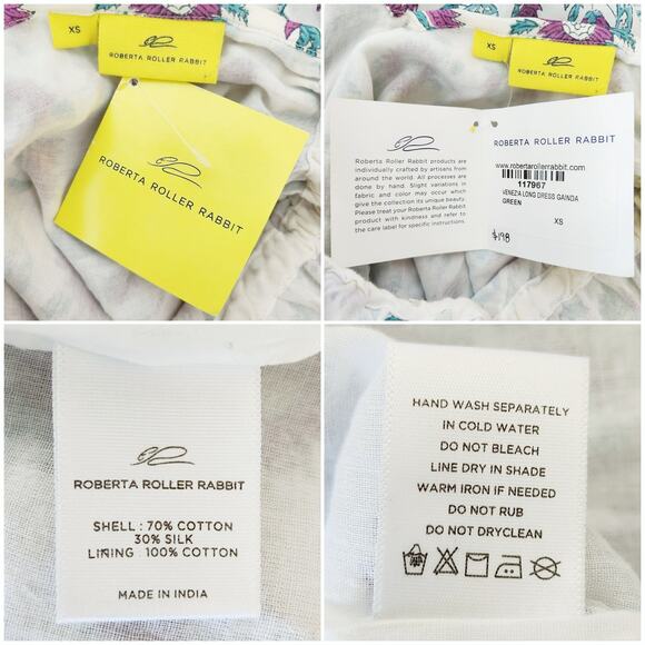 ROBERTA ROLLER RABBIT Venezia boho floral long maxi halter dress multi Sz XS NEW - Picture 6 of 7